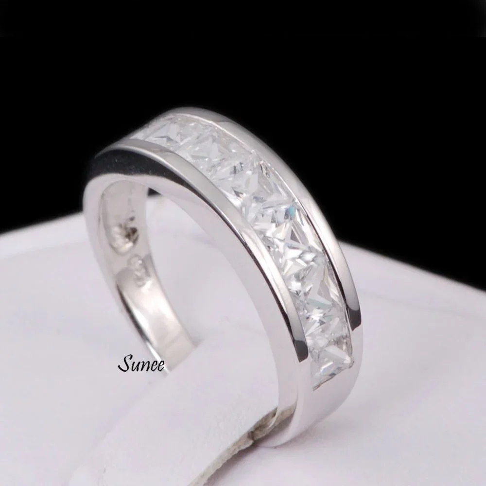Real 925 His Hers Wedding Engagement Ring Set
